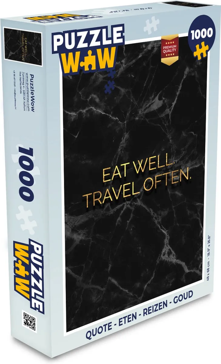 PuzzleWow Quote Legpuzzel 1000 Stuks - Multicolor