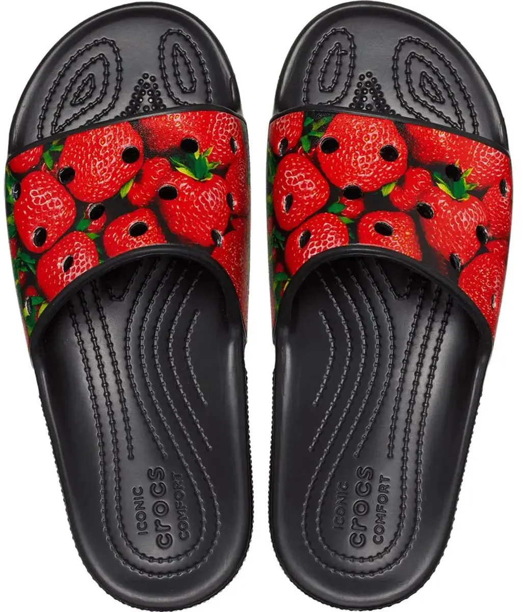 Crocs Classic Hyperreal Slippers Zwart/Rood Maat 42/43 US M9/W11