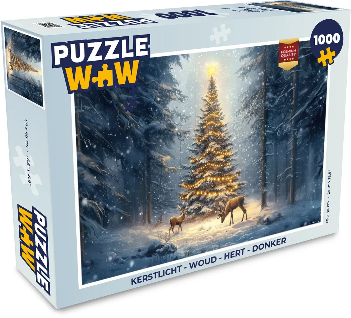 PuzzleWow Kerstlicht Woud Hert Puzzel 1000 Stuks