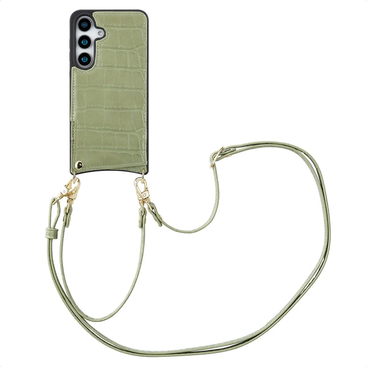 Selencia Croco Backcover Hoesje Samsung Galaxy S25 - Sage Green