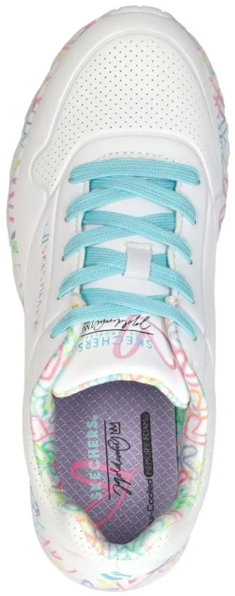 Skechers UNO LITE Meisjes Sneakers 314976L-WPTQ - Wit - afbeelding 5 van 6