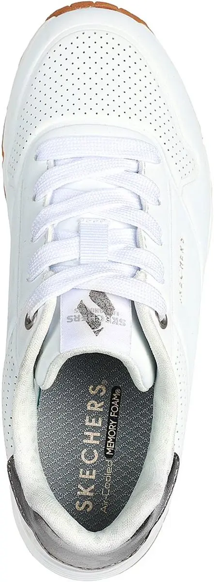 Skechers Uno Gen1 Shimmer Away Sneakers 310545L - Wit/Zilver - afbeelding 3 van 6