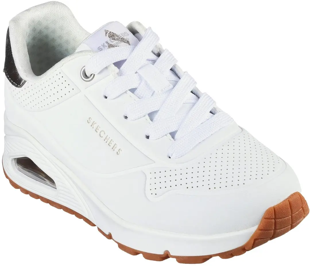 Skechers Uno Gen1 Shimmer Away Sneakers 310545L - Wit/Zilver - afbeelding 2 van 6