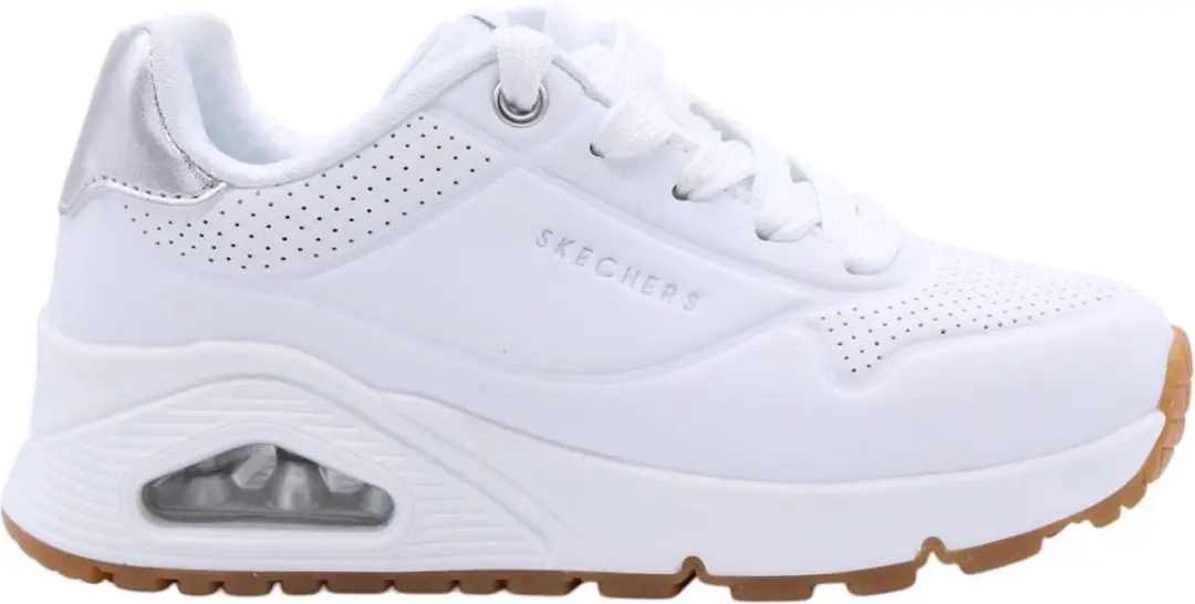 Skechers Uno Gen1 Shimmer Away Sneakers 310545L - Wit/Zilver - afbeelding 5 van 6