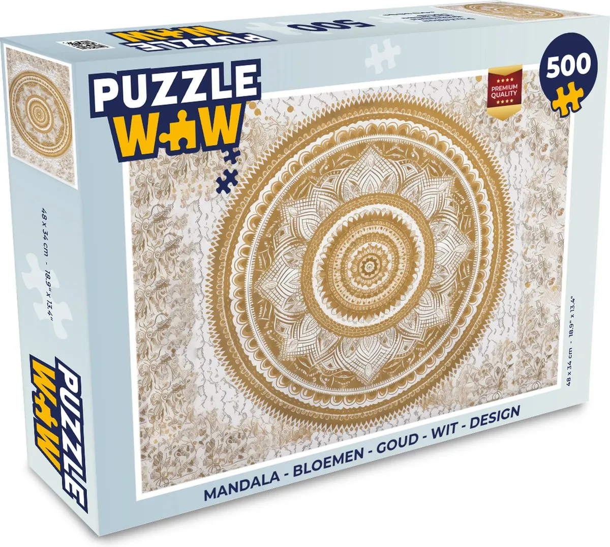 PuzzleWow Mandala Bloemen Legpuzzel 500 Stuks - Multicolor
