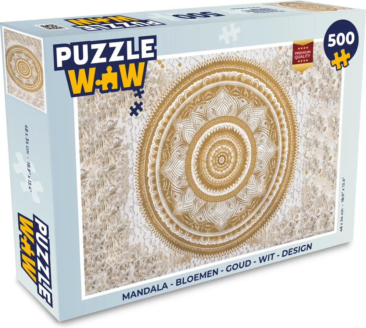 PuzzleWow Mandala Bloemen Legpuzzel 500 Stuks - Multicolor