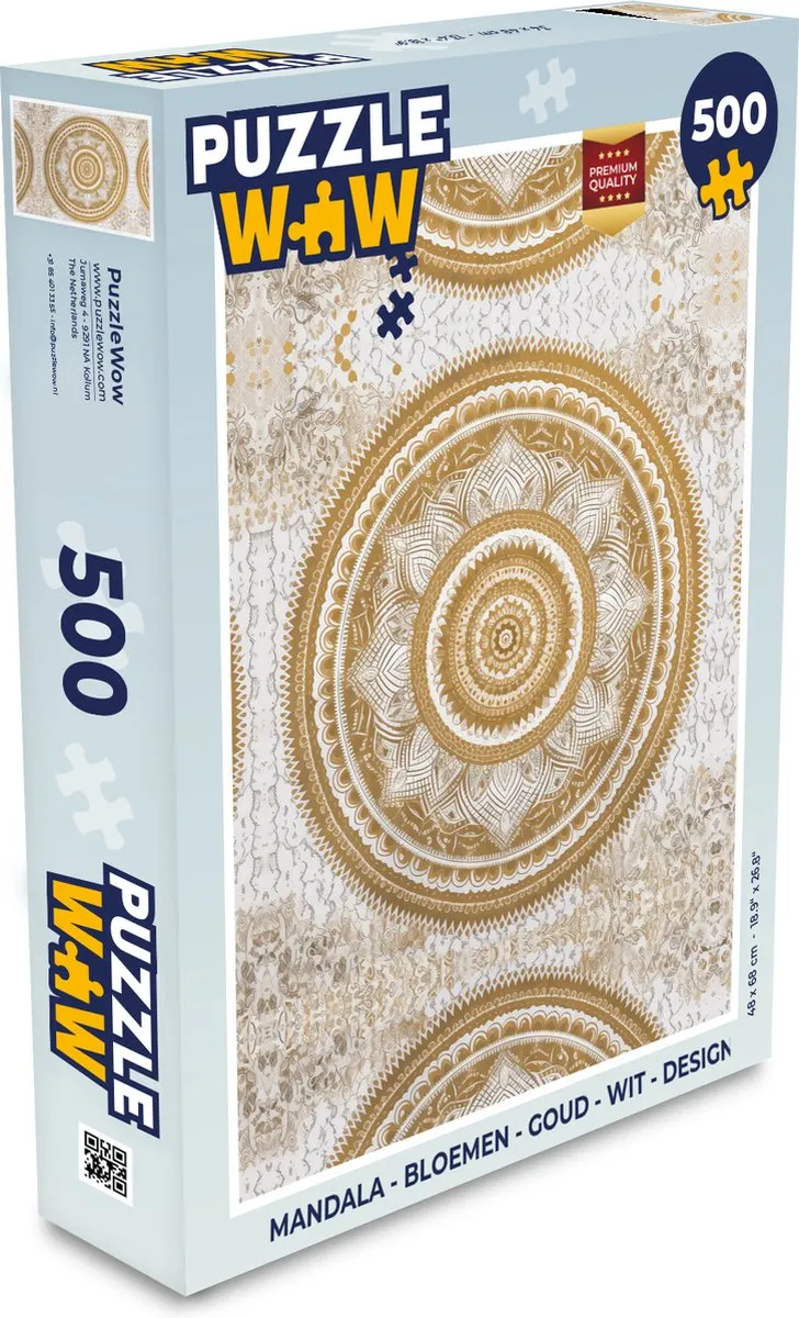 PuzzleWow Mandala Bloemen Legpuzzel 500 Stuks - Multicolor