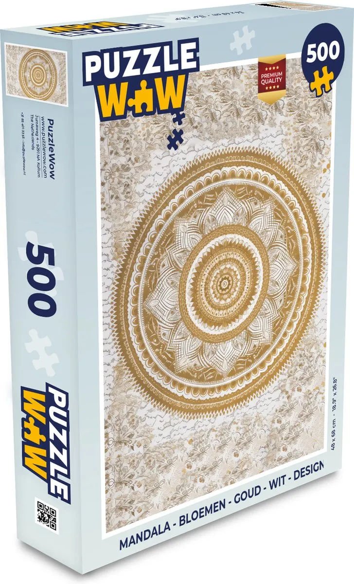 PuzzleWow Mandala Bloemen Legpuzzel 500 Stuks - Multicolor