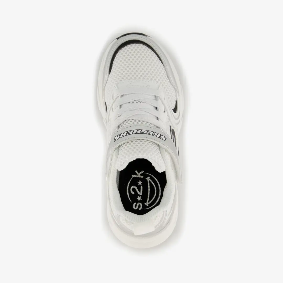 Skechers RETRO-GRAPH Meisjes Veterschoenen 031213 - Wit/Zilver - afbeelding 4 van 6