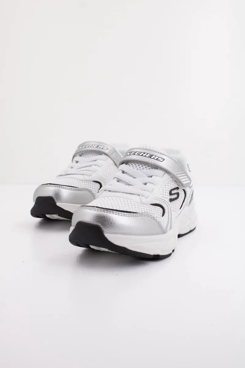 Skechers RETRO-GRAPH Meisjes Veterschoenen 031213 - Wit/Zilver - afbeelding 2 van 6