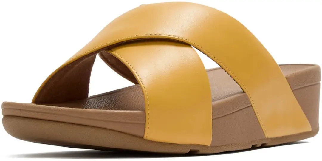 FitFlop Lulu Cross Slide Sandalen - Geel - afbeelding 2 van 6