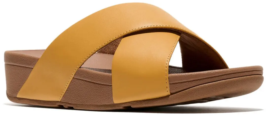 FitFlop Lulu Cross Slide Sandalen - Geel - afbeelding 6 van 6