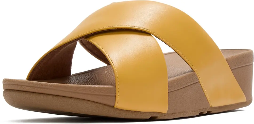 FitFlop Lulu Cross Slide Sandalen - Geel - afbeelding 3 van 6