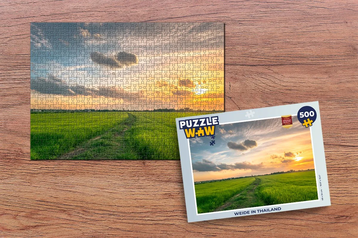 PuzzleWow Legpuzzel Weide in Thailand 500 Stuks - Multicolor