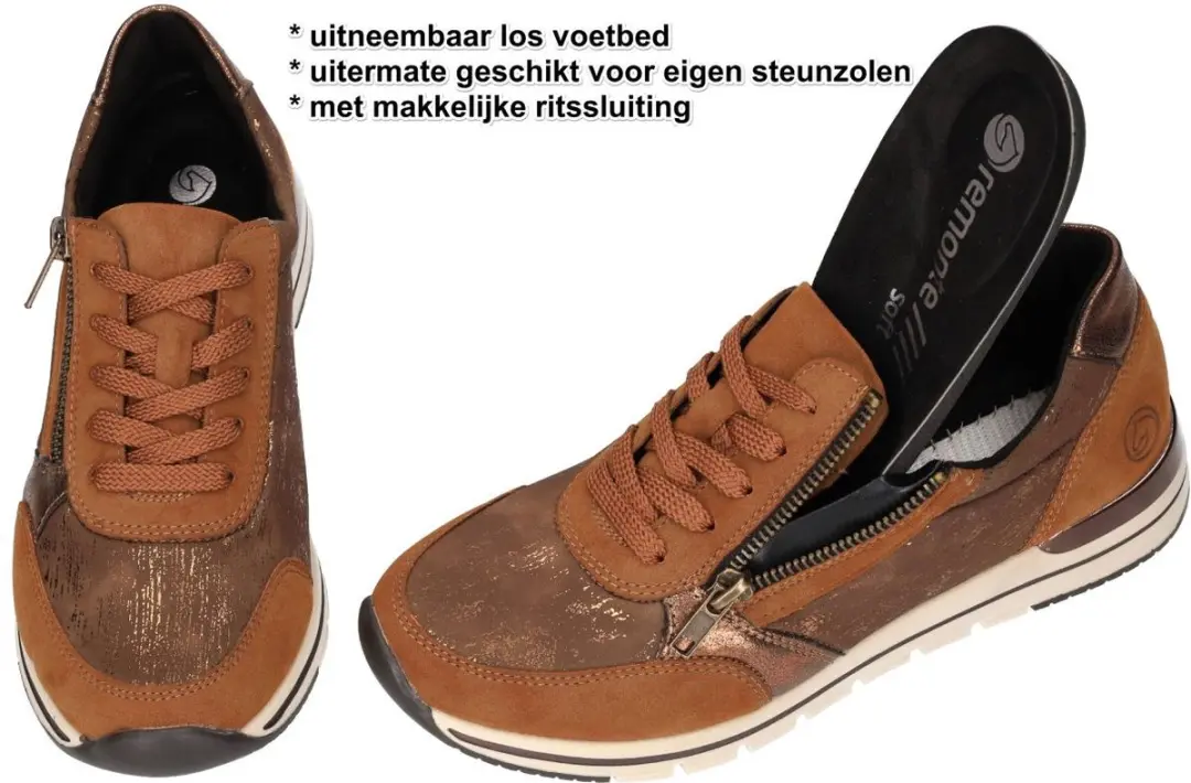 Remonte R6700-22 Dames Sneakers - Bruin - afbeelding 2 van 3