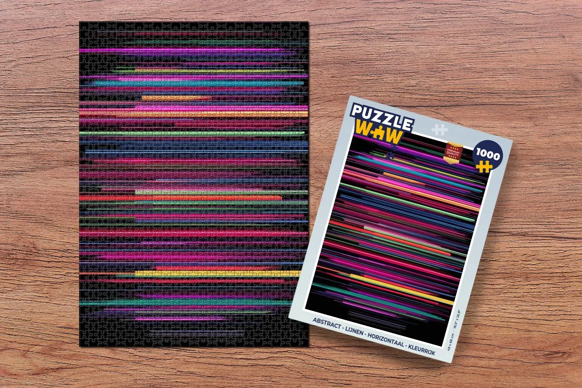 PuzzleWow Abstract Lijnen Legpuzzel 1000 Stuks - Kleurrijk