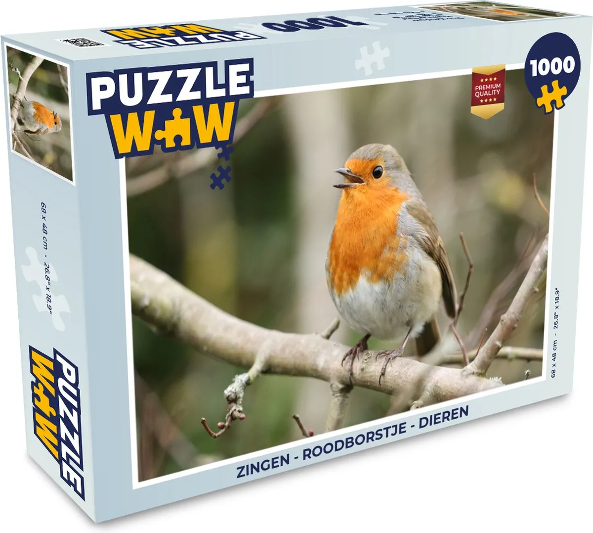 PuzzleWow Roodborstje Legpuzzel 1000 Stuks