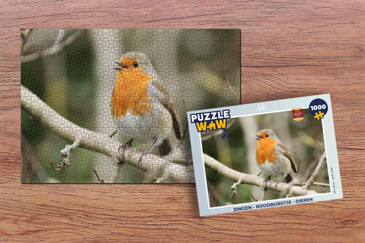PuzzleWow Roodborstje Legpuzzel 1000 Stuks - Multicolor