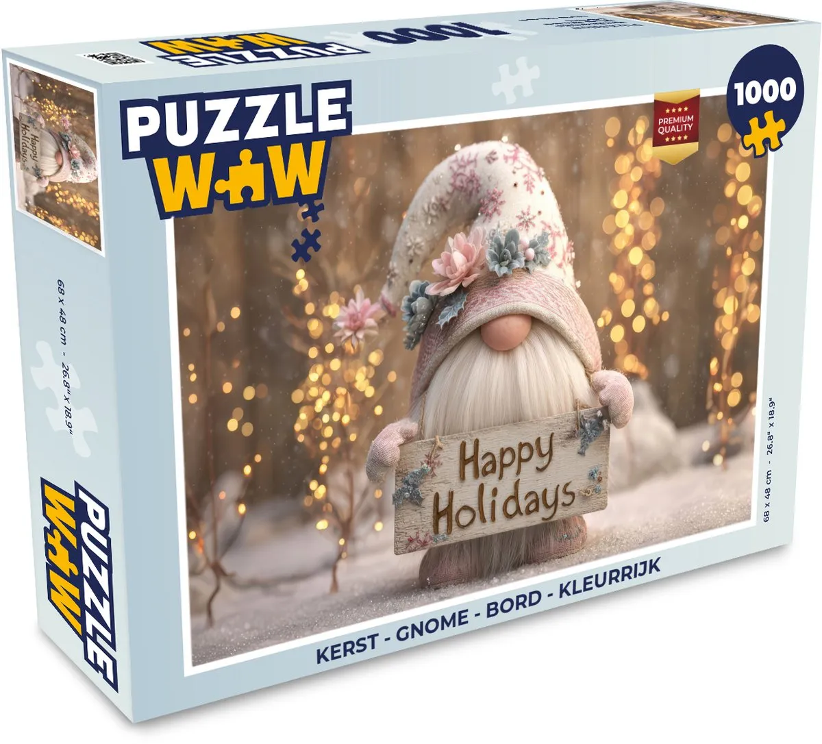 PuzzleWow Kerst Gnome Bord 500 Stuks - Kleurrijk