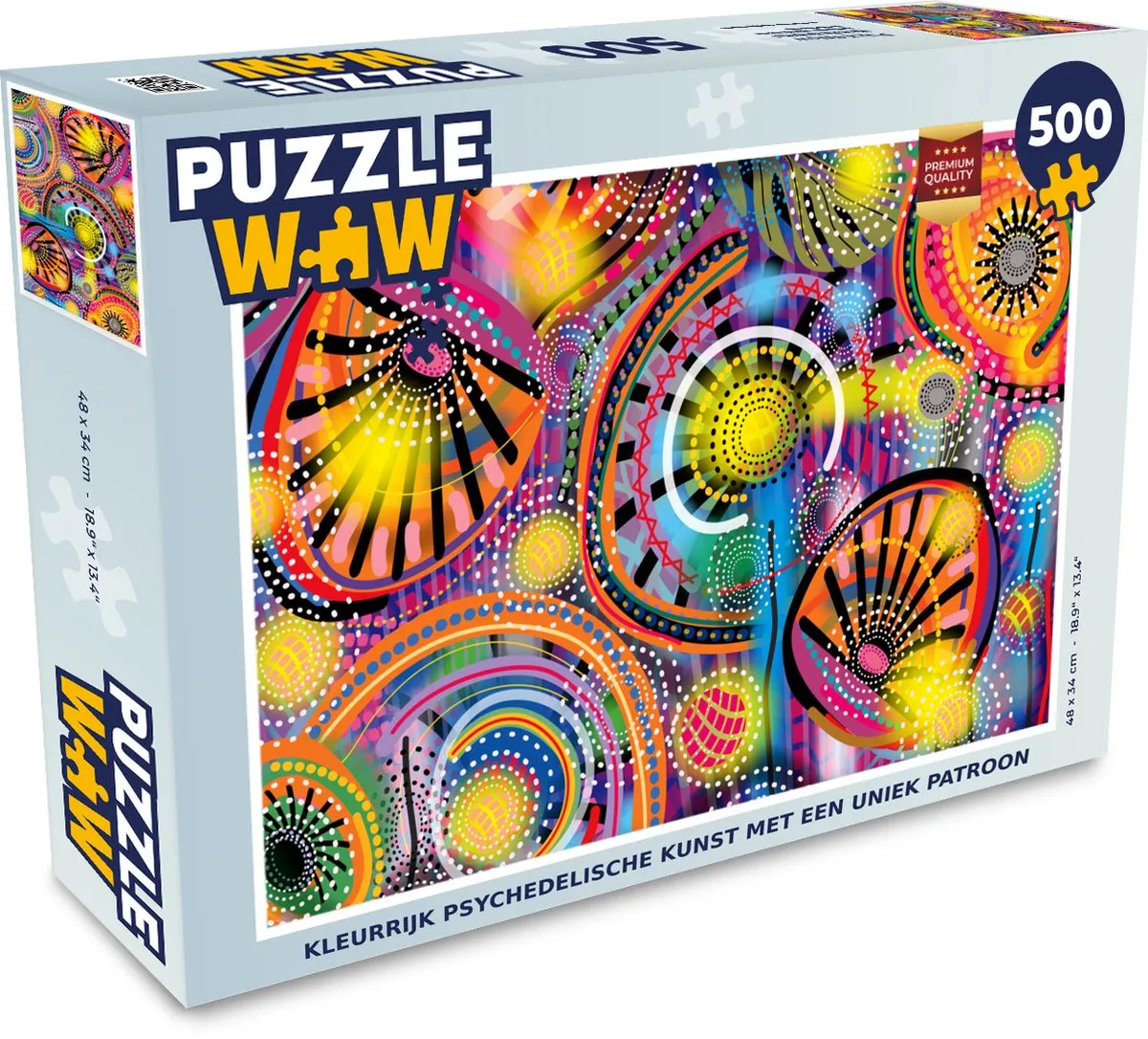 PuzzleWow Psychedelisch Legpuzzel 500 Stuks