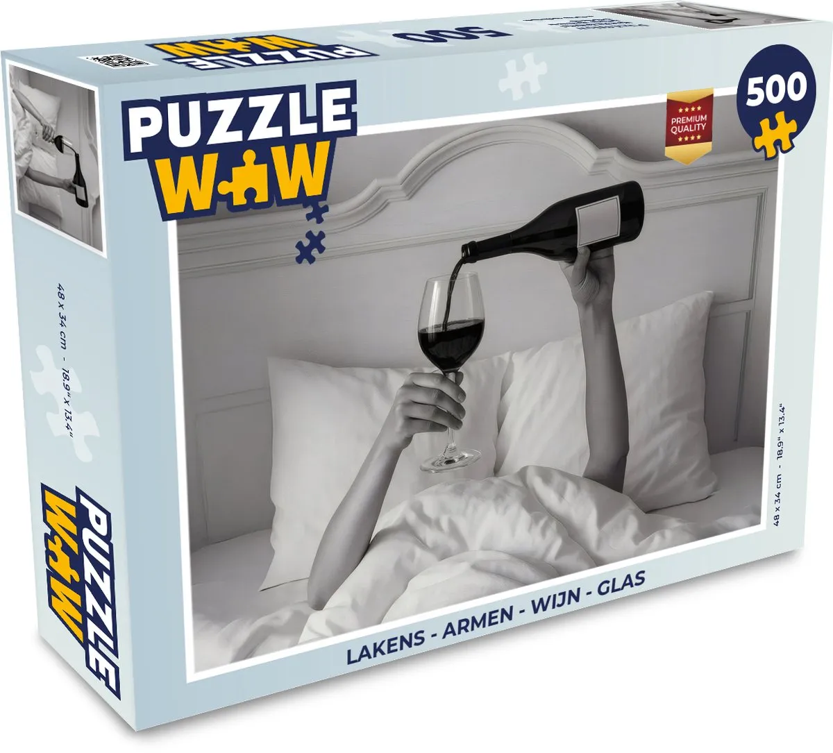 PuzzleWow Armen Wijn Glas Legpuzzel 500 Stuks