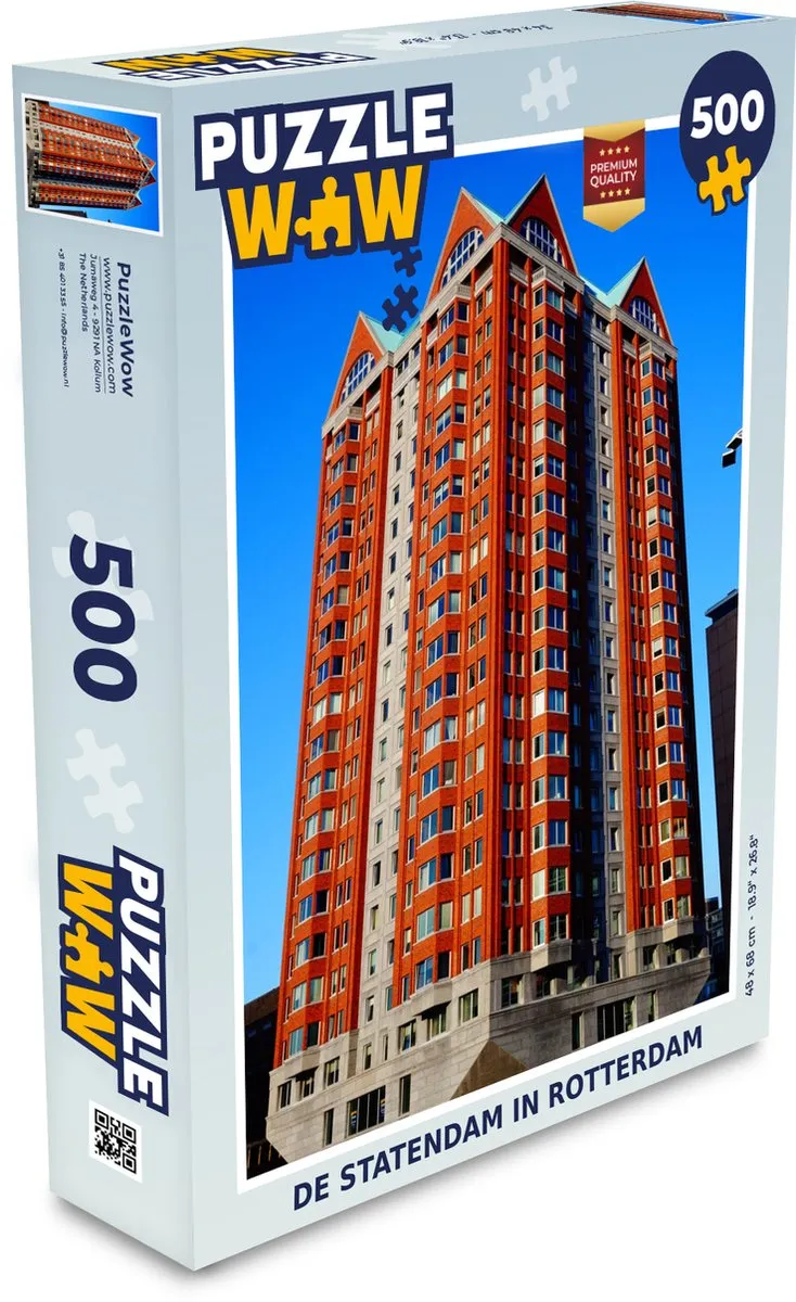 PuzzleWow Rotterdam Legpuzzel 500 Stuks - Multicolor