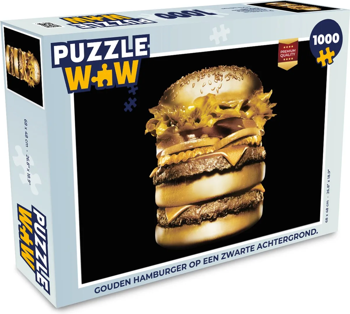 PuzzleWow Legpuzzel Gouden Hamburger 1000 Stuks - Multicolor