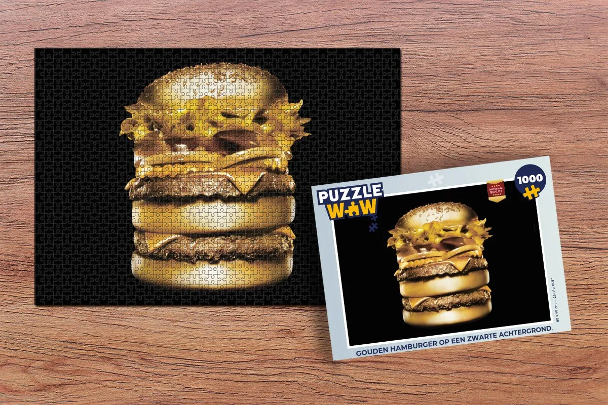 PuzzleWow Legpuzzel Gouden Hamburger 1000 Stuks - Multicolor