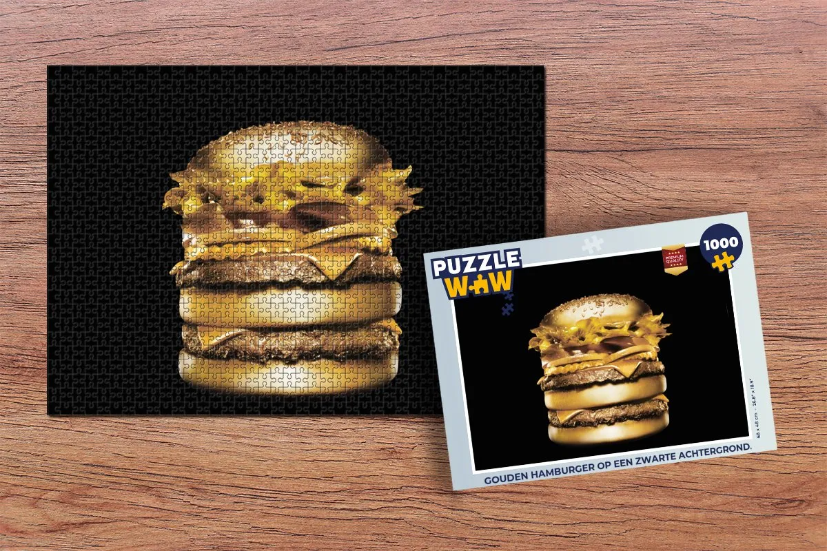 PuzzleWow Legpuzzel Gouden Hamburger 1000 Stuks - Multicolor