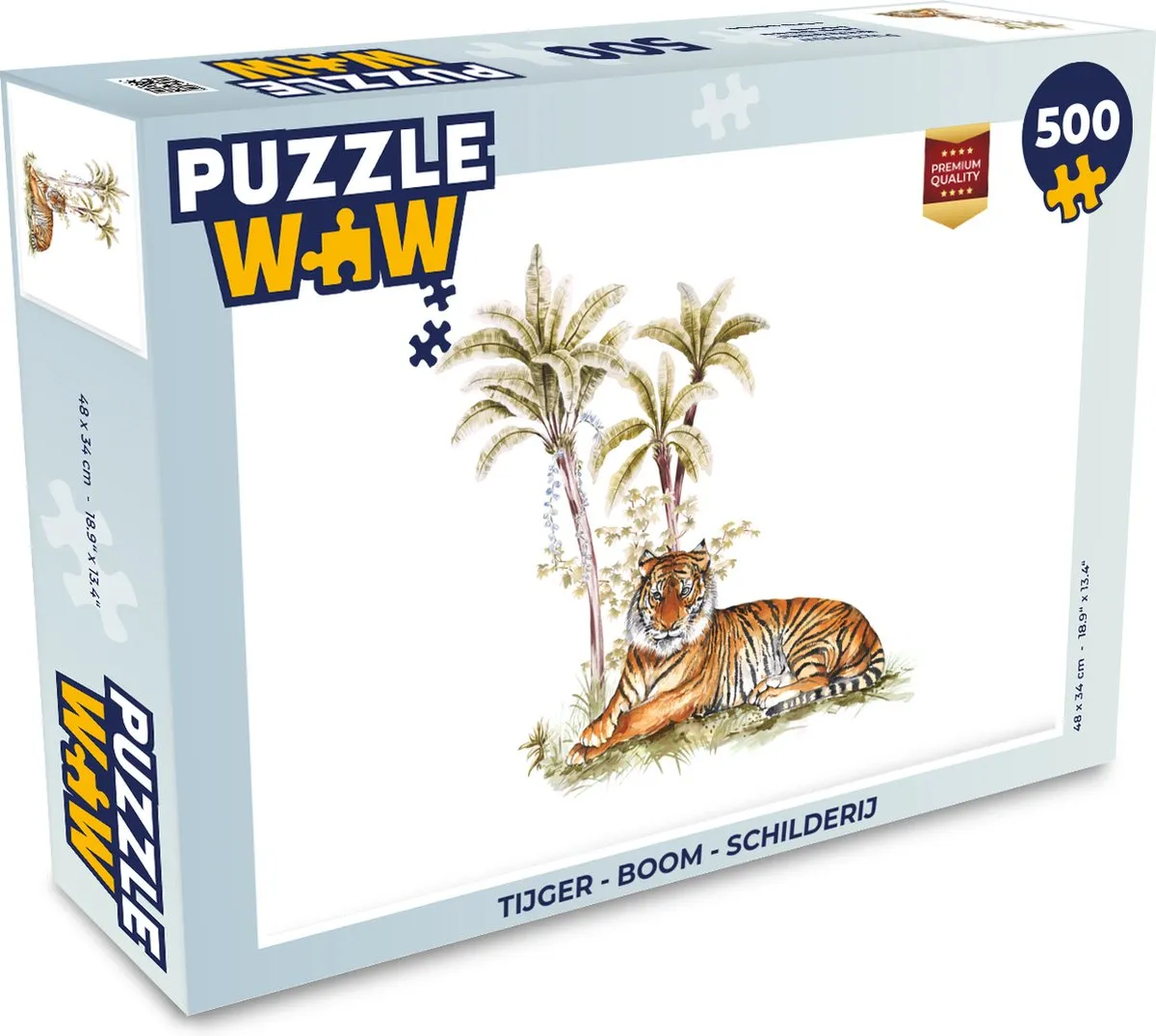 PuzzleWow Tijger Boom Schilderij Legpuzzel 500 Stuks