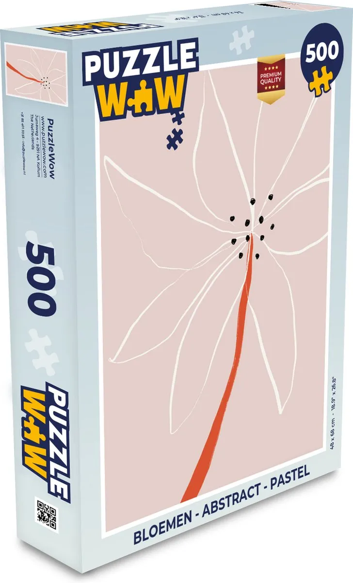 PuzzleWow Bloemen Abstract Legpuzzel 500 Stuks - Multicolor