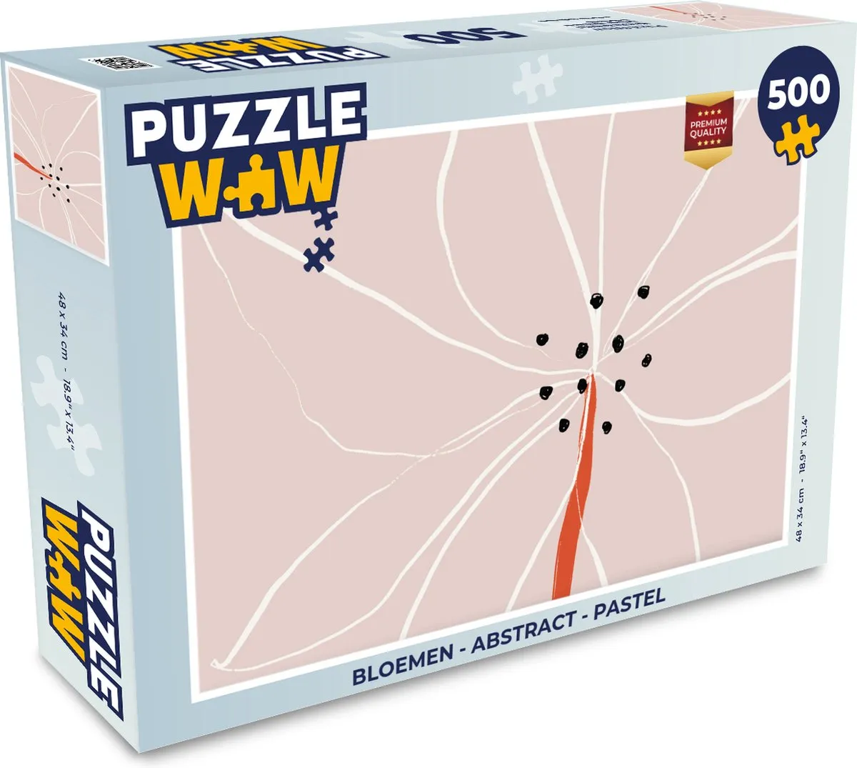 PuzzleWow Bloemen Abstract Legpuzzel 500 Stuks - Multicolor