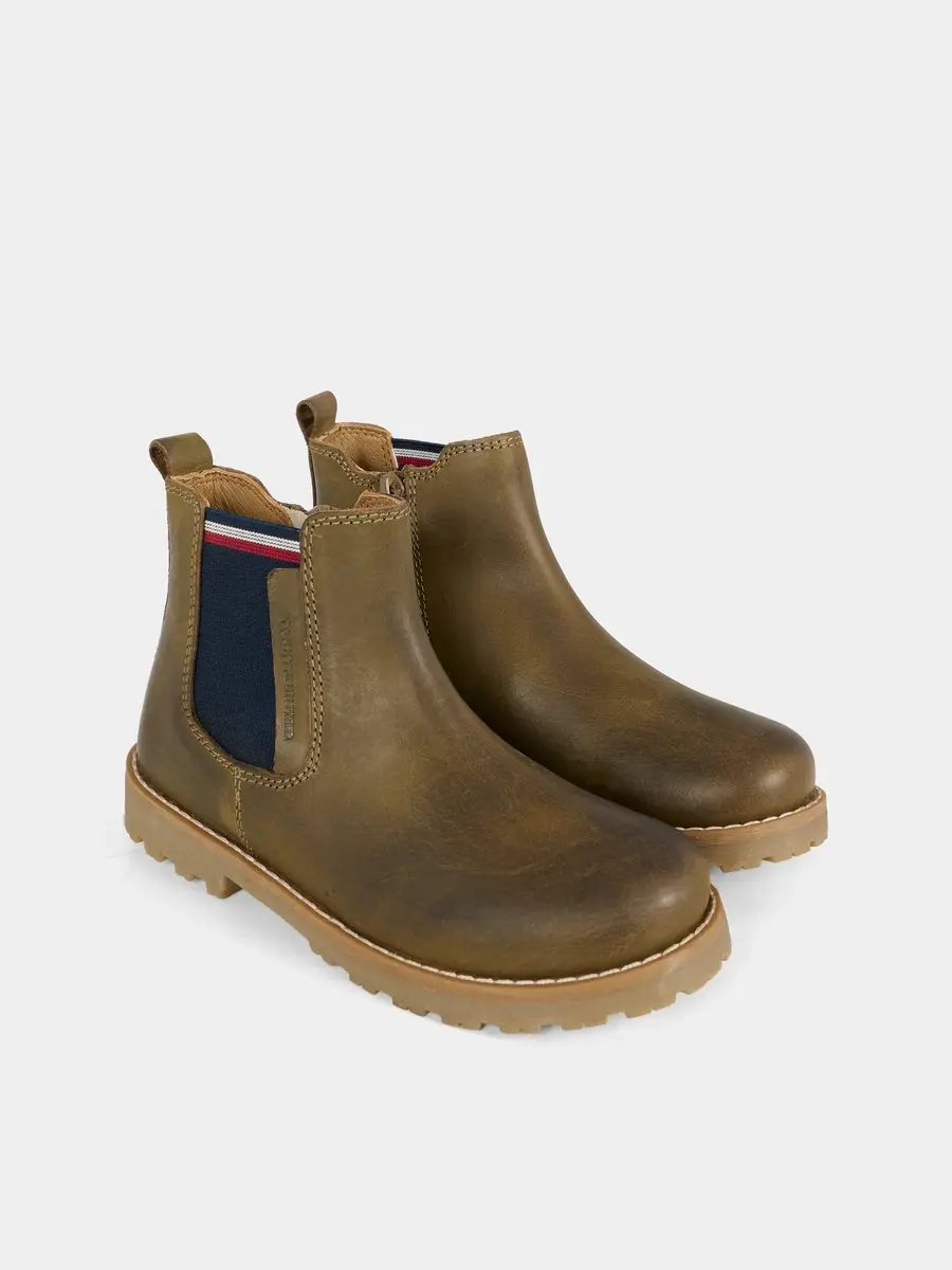 Tommy Hilfiger Chelsea Laarzen - Militair Groen - Maat 28