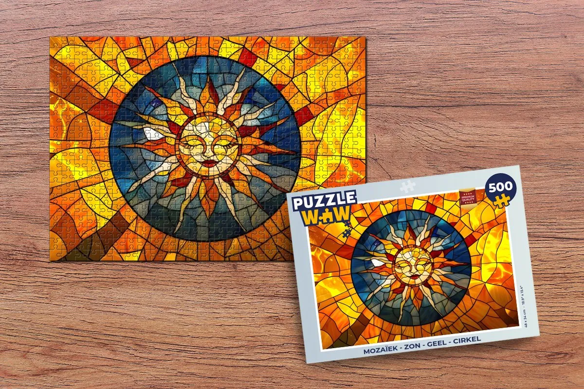 PuzzleWow Mozaïek Zon Legpuzzel 500 Stuks - Geel