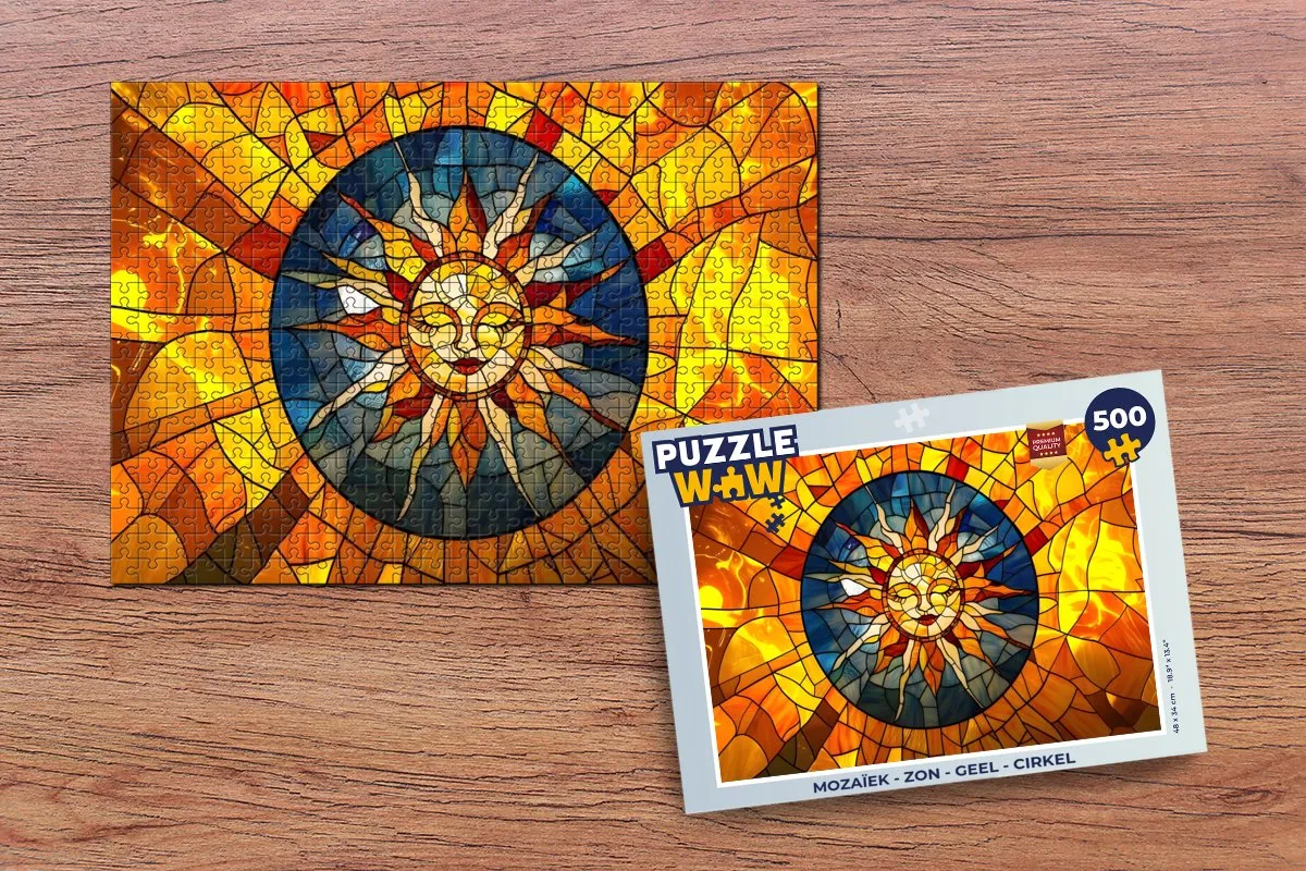 PuzzleWow Mozaïek Zon Legpuzzel 500 Stuks - Geel
