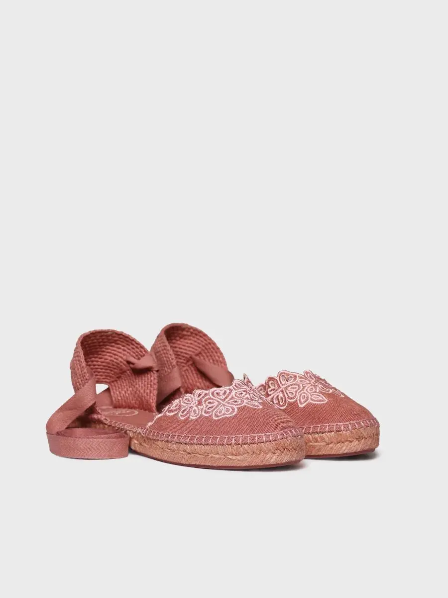Platte espadrilles voor dames met linten