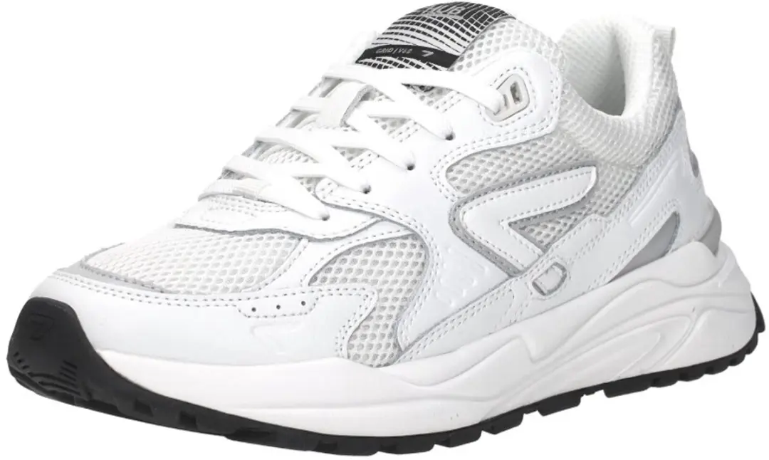 HUB Grid-w Sneakers Dames - Leren Sneaker - Wit - Maat 43 - afbeelding 4 van 6