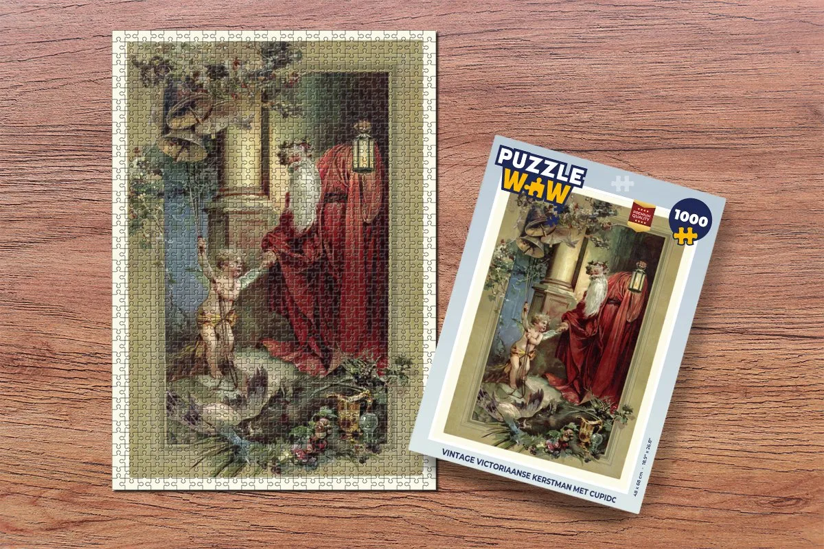 PuzzleWow Kerstman Portret Legpuzzel 1000 Stuks - Multicolor