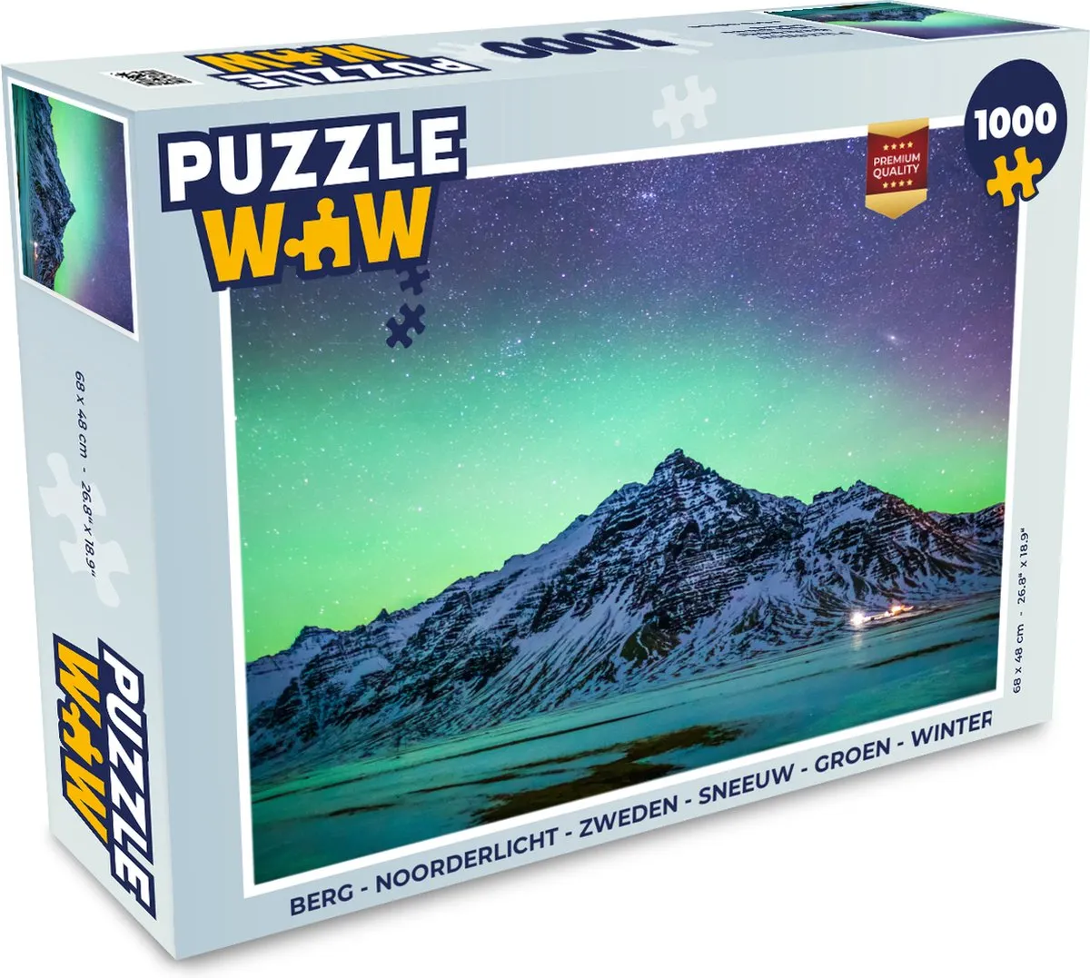 PuzzleWow Noorderlicht Zweden Legpuzzel 1000 Stuks - Multicolor