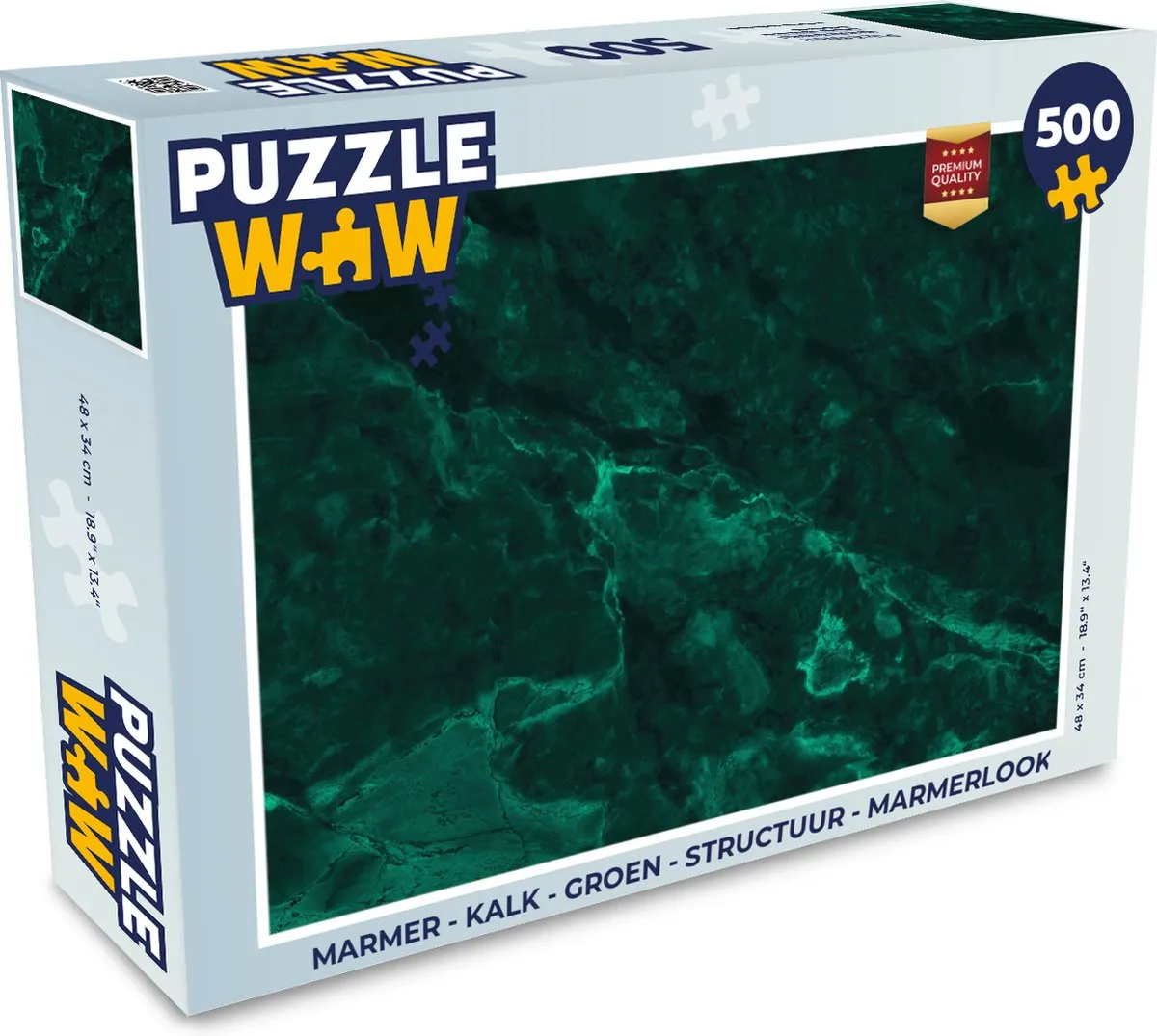 PuzzleWow Marmerlook Legpuzzel 500 Stuks - Multicolor