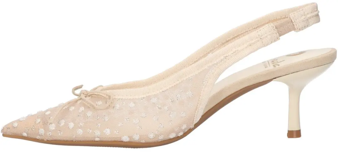 La Strada Slingback Met Glitter Wit Mesh