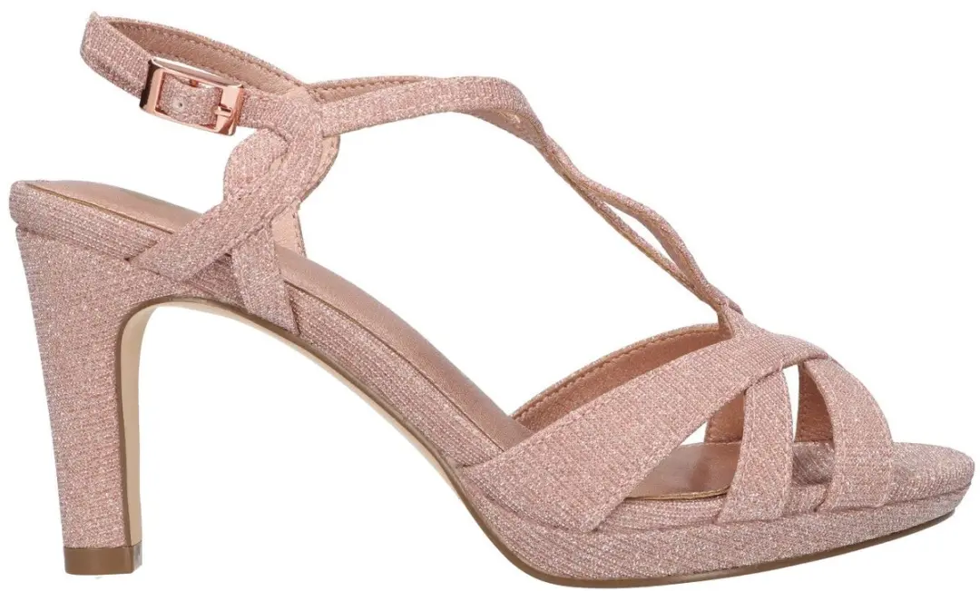 La Strada Sandaal Roze Glitter Textiel