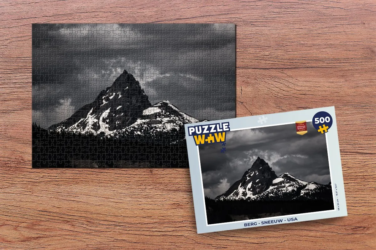 PuzzleWow Legpuzzel Berg Sneeuw USA 500 Stuks - Multicolor