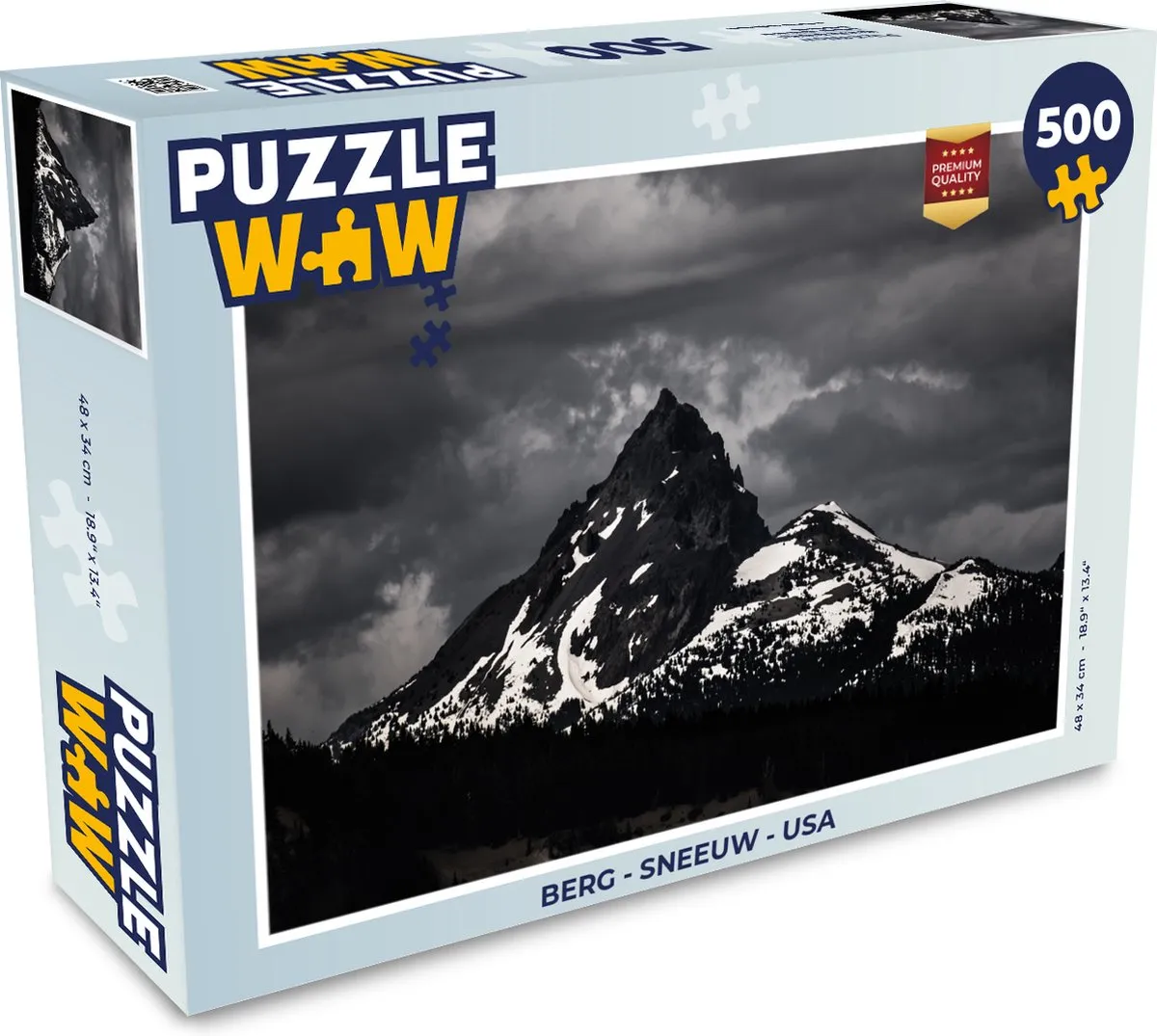 PuzzleWow Legpuzzel Berg Sneeuw USA 500 Stuks