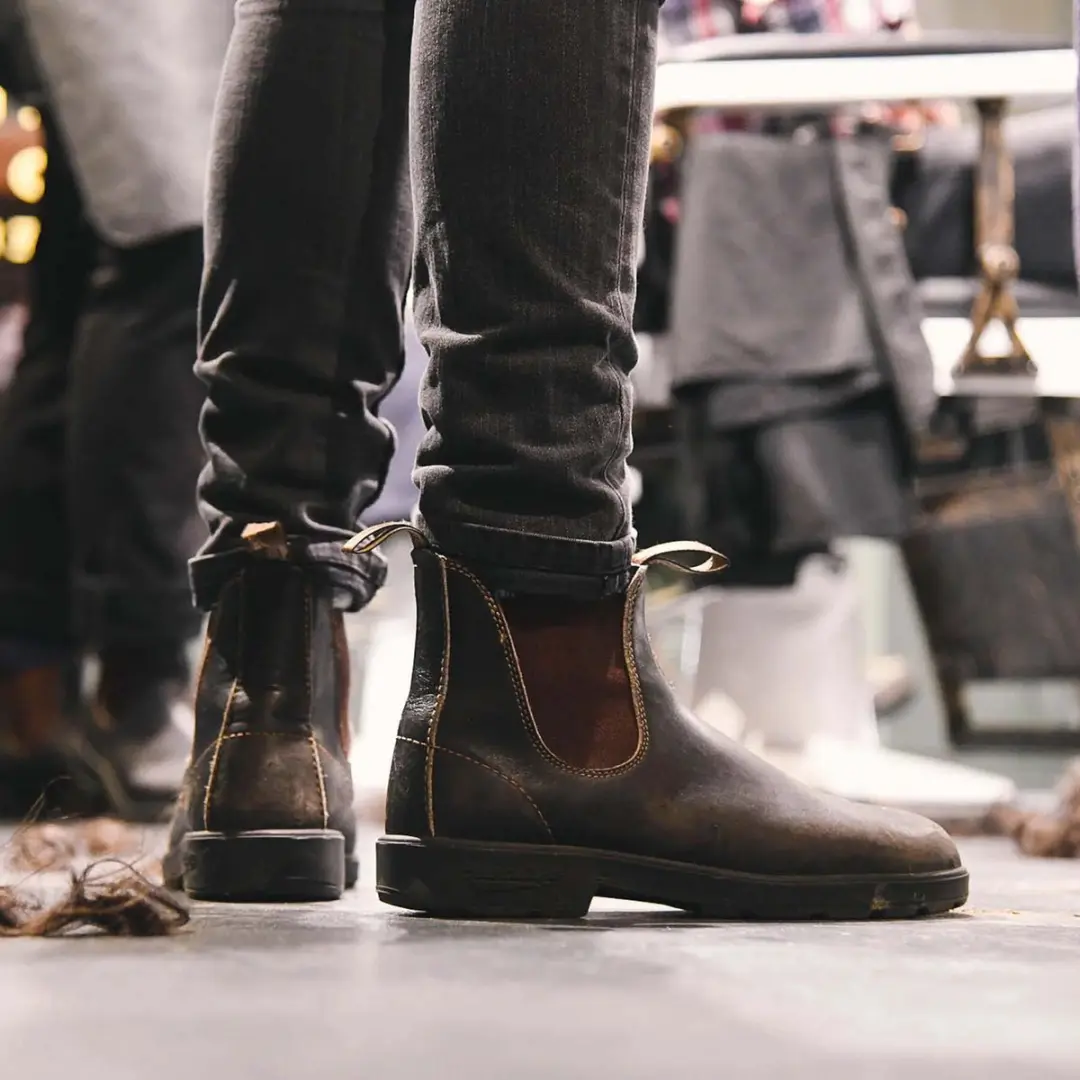 Blundstone Enkellaarzen 500 Stout Brown Leer Zwart