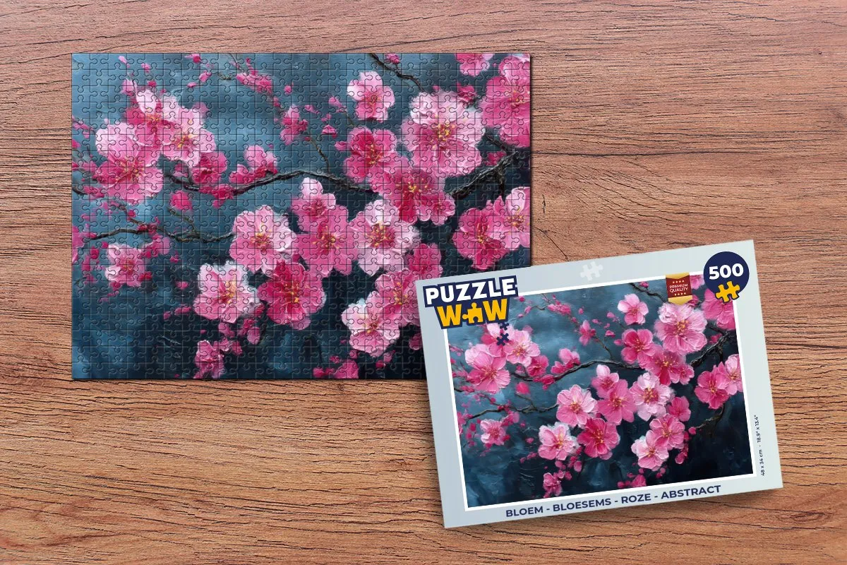 PuzzleWow Bloem - Bloesems Roze Legpuzzel 500 Stuks