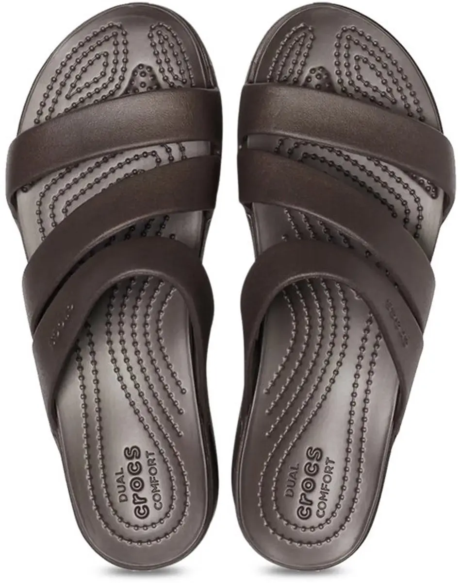 Crocs Monterey Strappy Wedge Espresso Bruin Maat 43/44 US W12