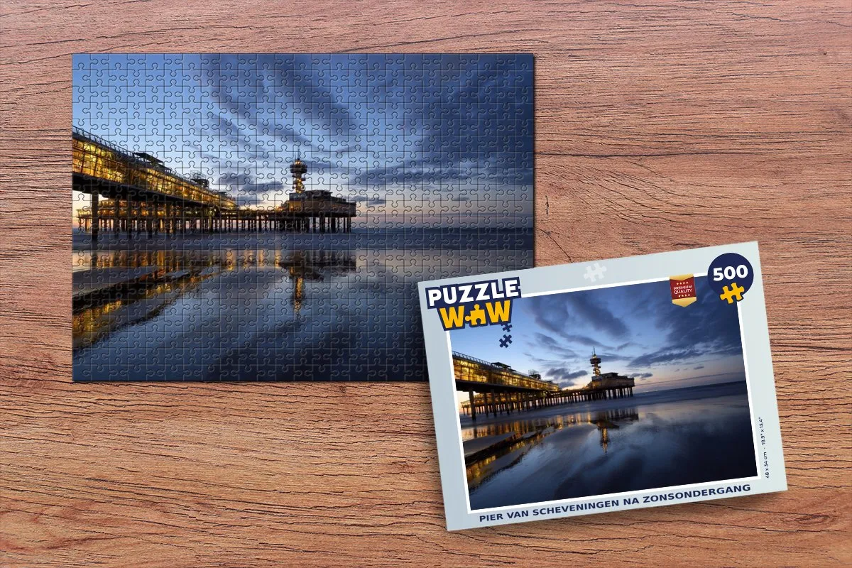 PuzzleWow Pier van Scheveningen na zonsondergang Legpuzzel 500 Stuks