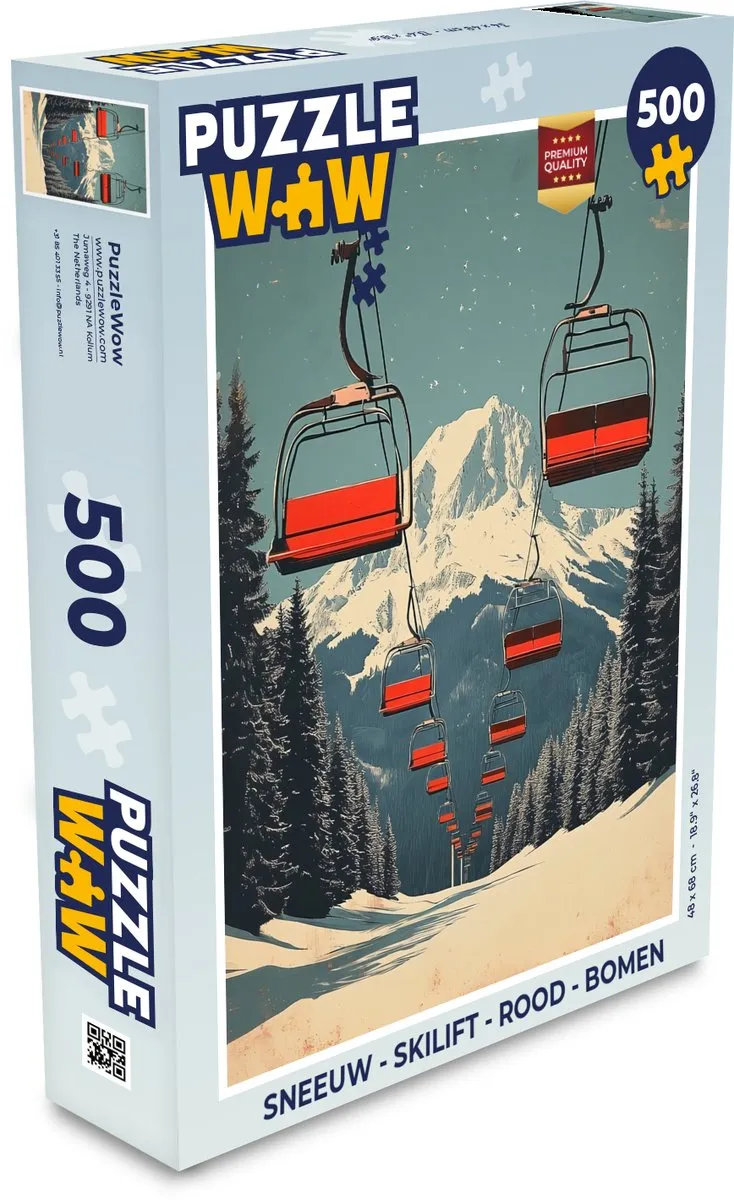 PuzzleWow Skilift Puzzel 500 Stuks