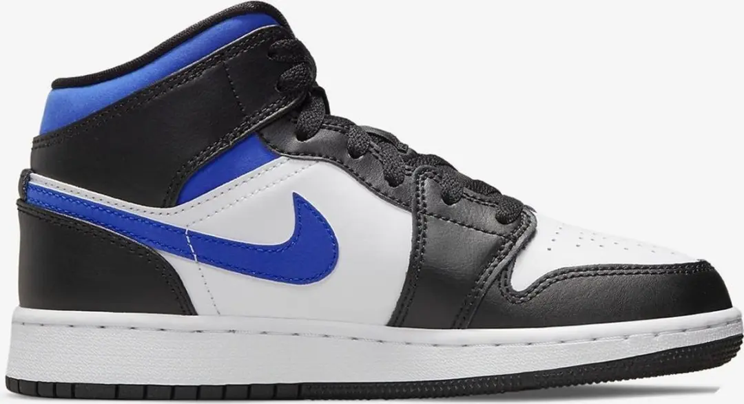 Nike Air Jordan 1 Mid (GS), White/Racer Blue-Black, 554725-140, EUR 38.5